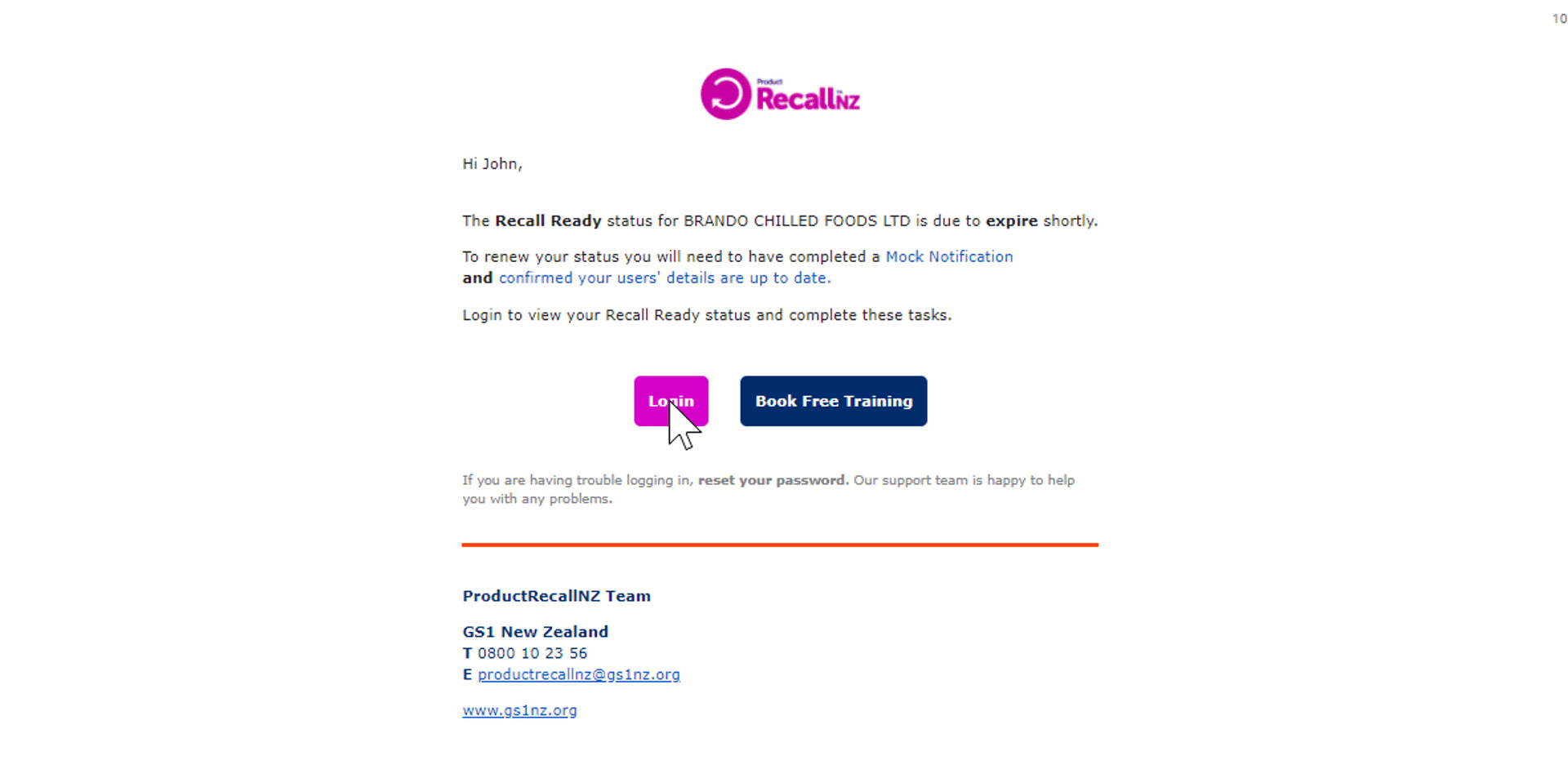 Viewing Recall Ready Status
